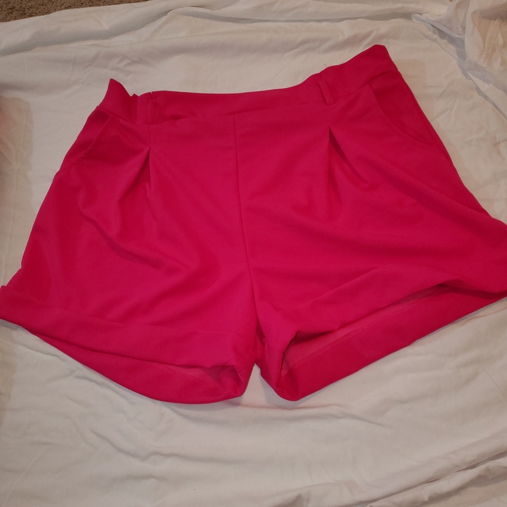Haute Monde Pink High Waist Shorts